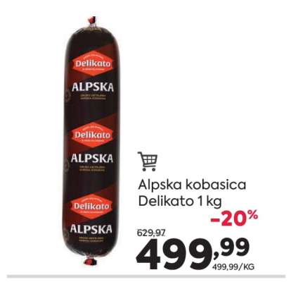 Alpska kobasica Delikato 1 kg