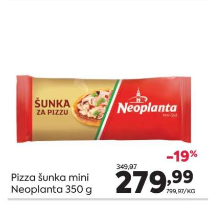 Pizza šunka mini Neoplanta 350 g