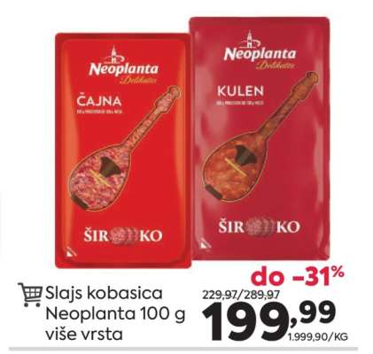 Slajs kobasica Neoplanta 100 g više vrsta