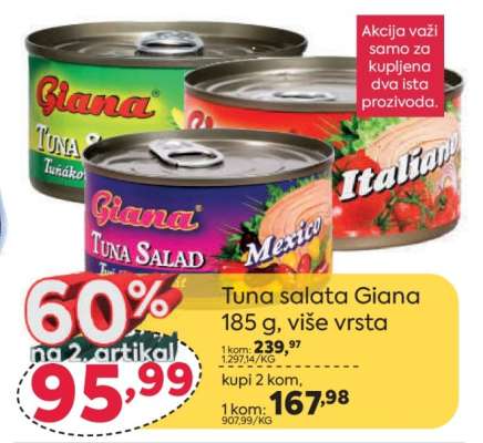Tuna salata Giana 185 g, više vrsta