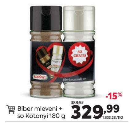 Biber mleveni + so Kotanyi 180 g