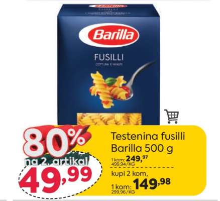 Testenina Fusilli Barilla 500 g