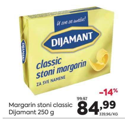 Margarin stoni classic Dijamant 250 g