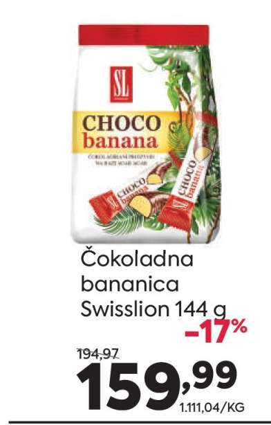 Čokoladna bananica Swisslion 144 g