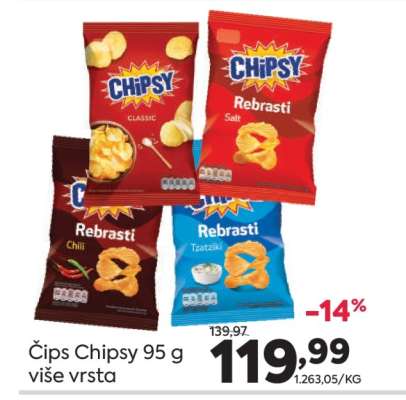 Čips Chipsy 95 g