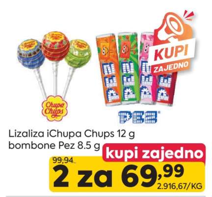 Lizaliza iChupa Chups 12 g bombone Pez 8.5 g