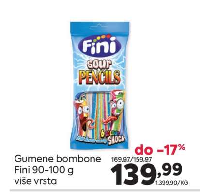 Gumene bombone Fini 90-100 g više vrsta