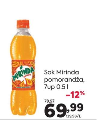 Sok Mirinda pomorandža, 7up 0.5 l