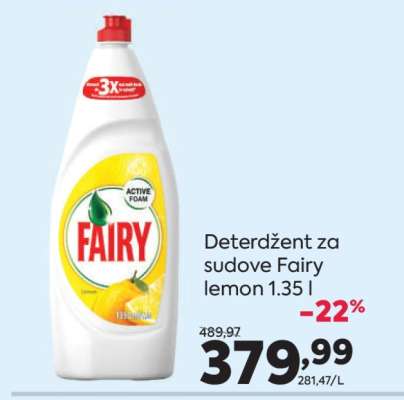 Deterdžent za sudove Fairy lemon 1.35 l