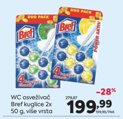 WC osveživač Bref kuglice 2x 50 g više vrsta