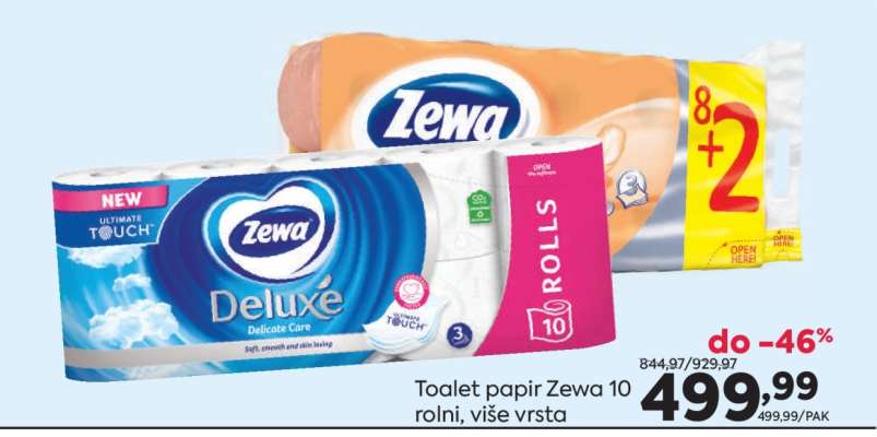 Toalet papír Zewa 10 rolni, více vrstva
