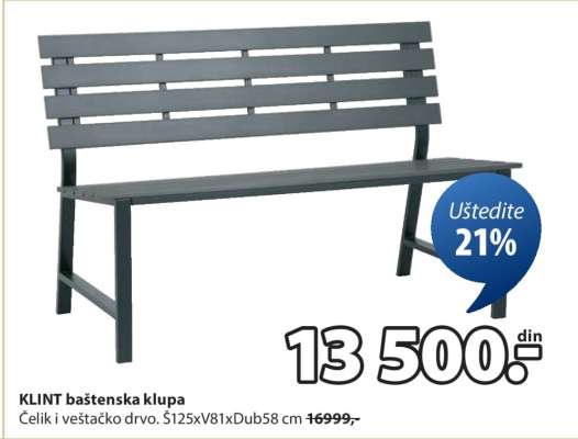 KLINT BAŠTENSKA KLUPA