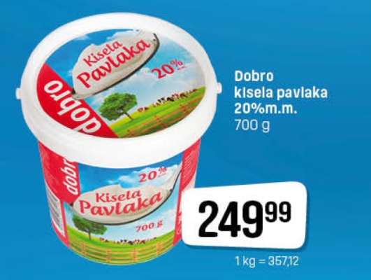 Dobro kisela pavlaka 20% m.m.