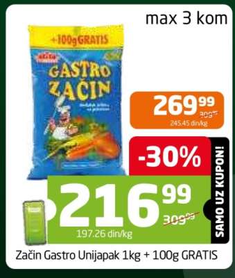 Začin Gastro Unijapak 1kg + 100g GRATIS