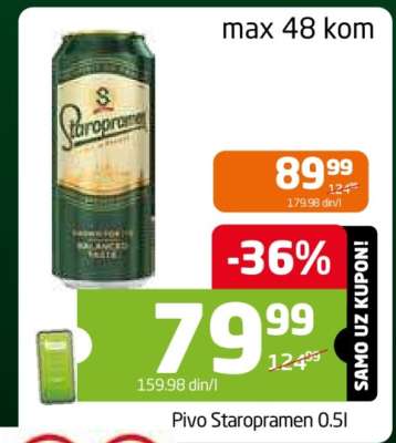 Pivo Staropramen 0.5l