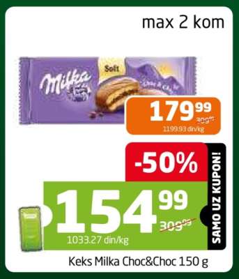 Keks Milka Choc&Choc 150 g
