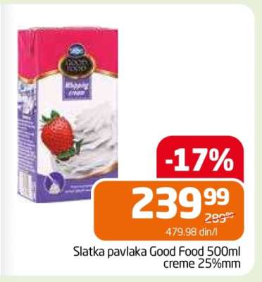 Slatka pavlaka Good Food 500ml
