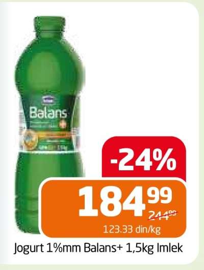Jogurt 1%mm Balans+ 1,5kg Imlek
