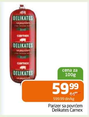 Parizer sa povrćem Delikates Carnex