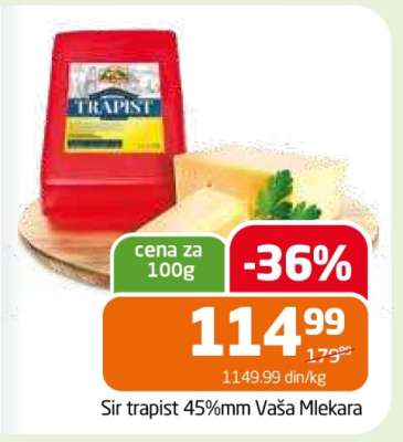 Sir trapist 45%mm Vaša Mlekara