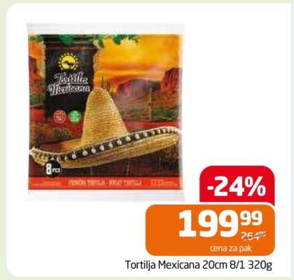 Tortilja Mexicana 20cm 8/1 320g