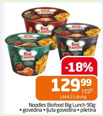 Noodles Biofood Big Lunch 90g