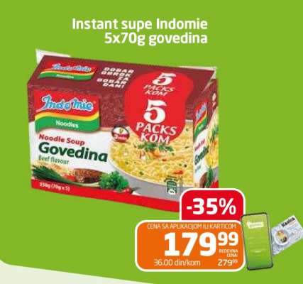 Instant supe Indomie 5x70g govedina