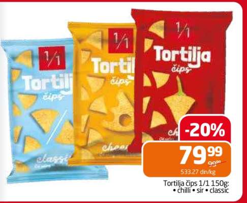 Tortilja čips 1/1 150g