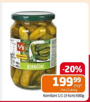 Kornišoni 1/1 (3-6cm) 680g