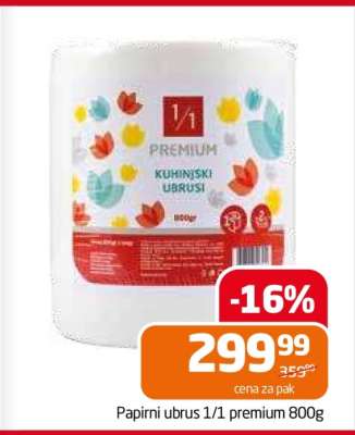 Papirni ubrus 1/1 premium 800g