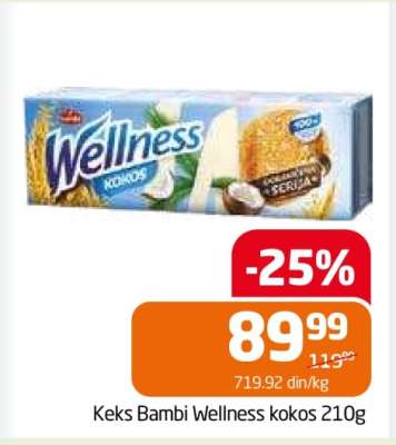 Keks Bambi Wellness kokos 210g
