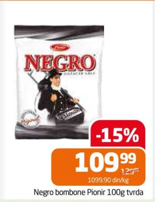 Negro bombone Pionir 100g tvrda