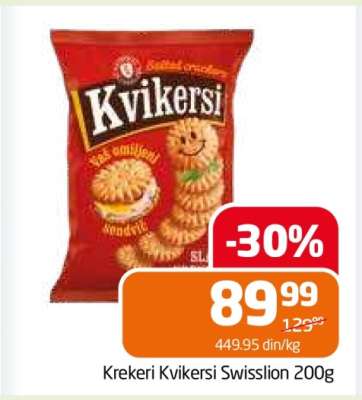 Krekeri Kvikersi Swisslion 200g
