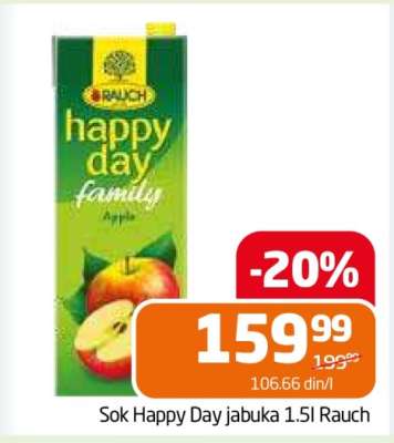 Sok Happy Day jabuka 1.5l Rauch