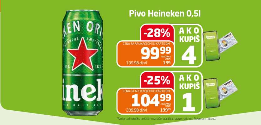 Pivo Heineken 0,5l