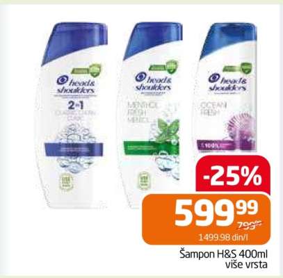 Šampon H&S 400ml