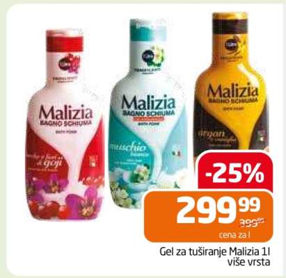 Gel za tuširanje Malizia 1l više vrsta