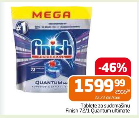 Tablete za sudomašinu Finish 72/1 Quantum ultimate