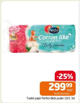 Toalet papir Perfex Bebi puder 10/1 3sl