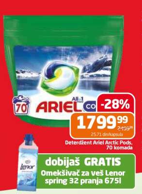Deterdžent Ariel Arctic Pods 70 komada