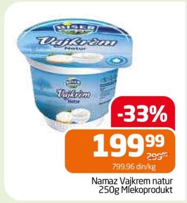 Namaz Vajkrem natur 250g Mlekoprodukt