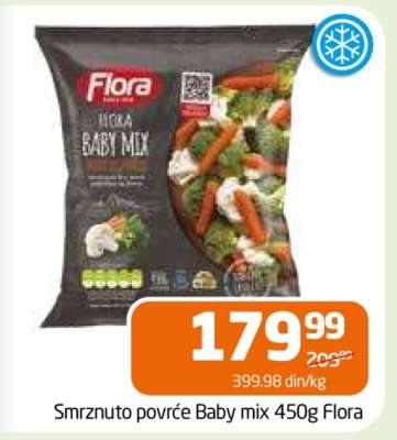 Smrznuto povrće Baby mix 450g Flora