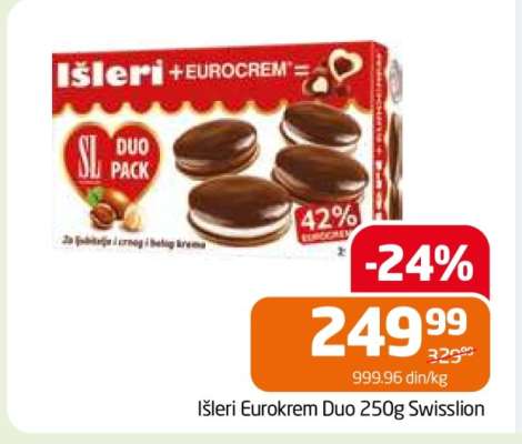 Išleri Eurokrem Duo 250g Swisslion