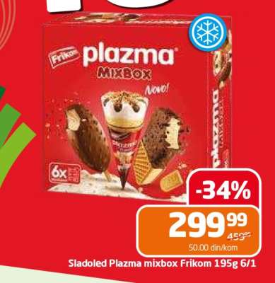Sladoled Plazma mixbox Frikom 195g 6/1