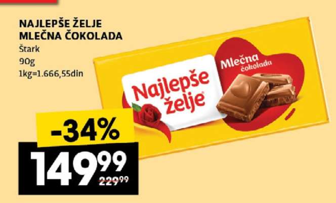 NAJLEPŠE ŽELJE MLEČNA ČOKOLADA