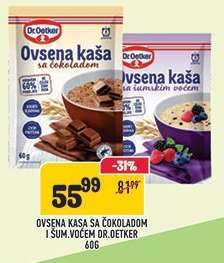 Ovsena kaša sa čokoladom i šum. voćem Dr. Oetker