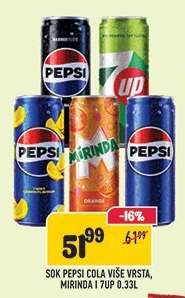 Sok Pepsi Cola, Mirinda i 7UP 0.33L