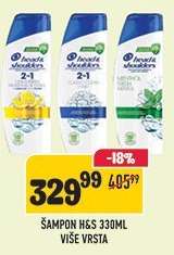 Šampon H&S 330ml