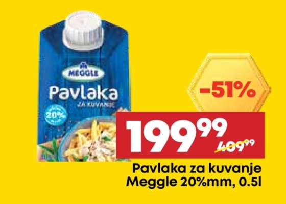 Pavlaka za kuvanje Meggle 20%mm, 0.5l