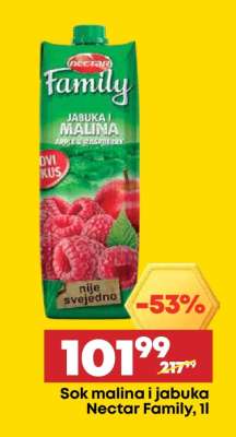 Sok malina i jabuka Nectar Family, 1L